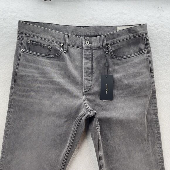 rag & bone Fit 2 Slim Greyson Denim Jeans Men's 40x32 Gray American Grunge NWT - Picture 2 of 14